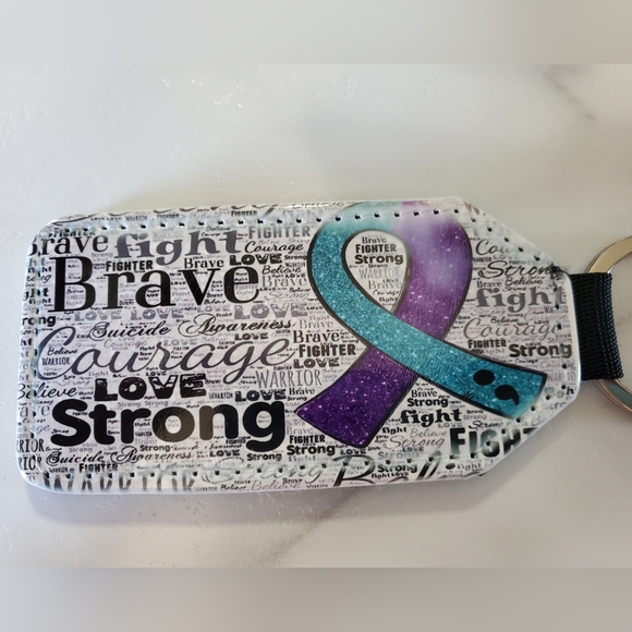 Suicide Awareness Ribbon & Quotes Keychain - Picture 7 of 7